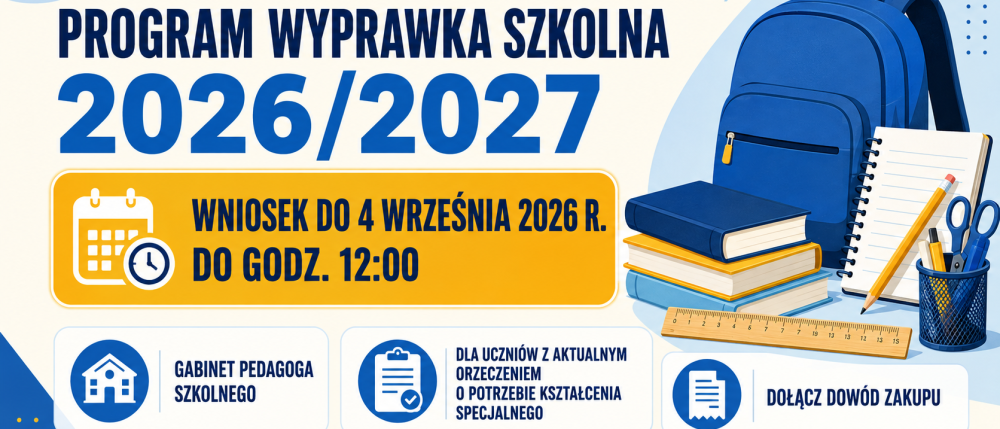 Plakat informacyjny o wyprawce szkolnej