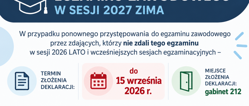 Możliwość ponownego zdawania egzaminu zawodowego w sesji 2027 ZIMA