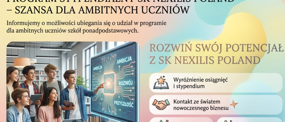 Plakat reklamujący stypendium