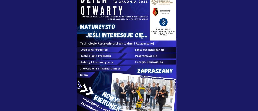 Dzień Otwarty na Politechnice Rzeszowskiej 12 grudnia 2023r.