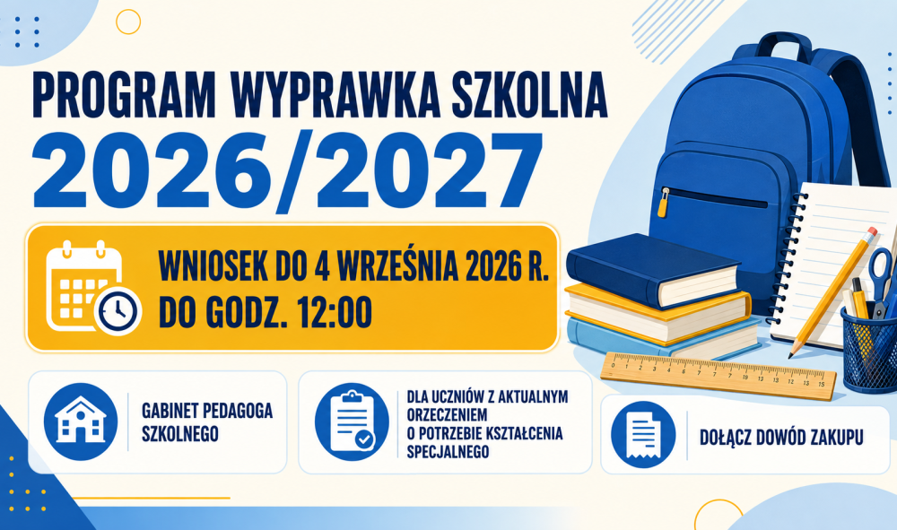 Plakat informacyjny o wyprawce szkolnej