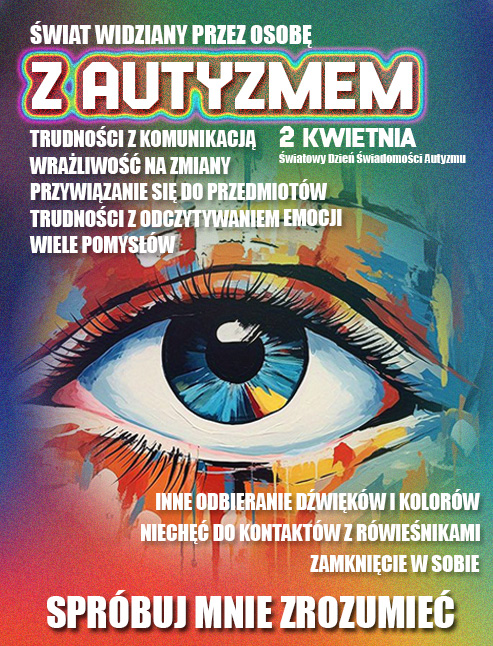 Plakat z okazji Dnia Autyzmu - Kolorowe oko