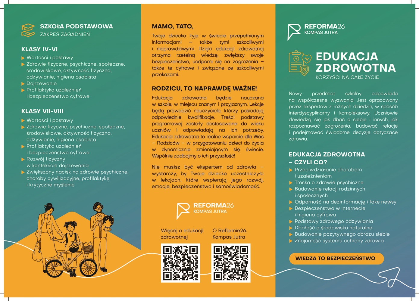 Edukacja zdrowotna - ulotka informacyjna strona 1 Edukacja zdrowotna - ulotka informacyjna strona 1