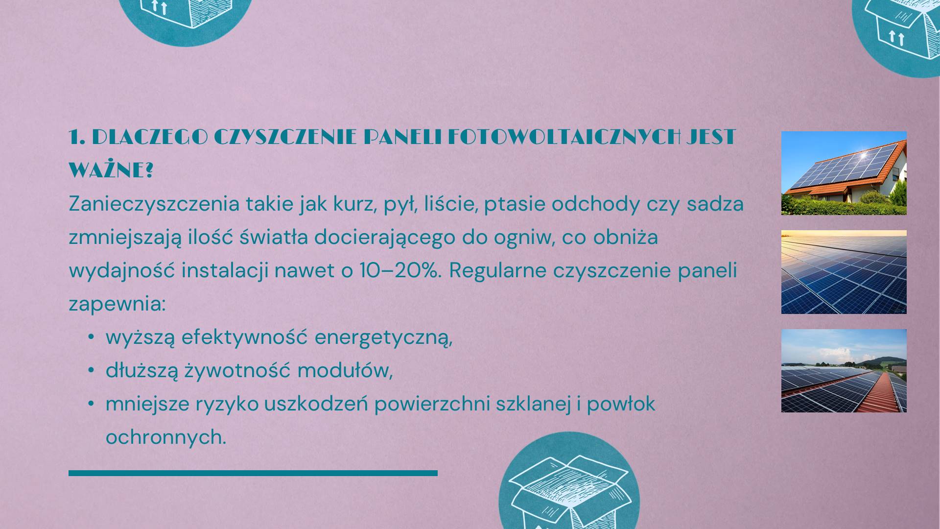 Slajd 2 Sposoby czyszczenia modułów fotowoltaicznych