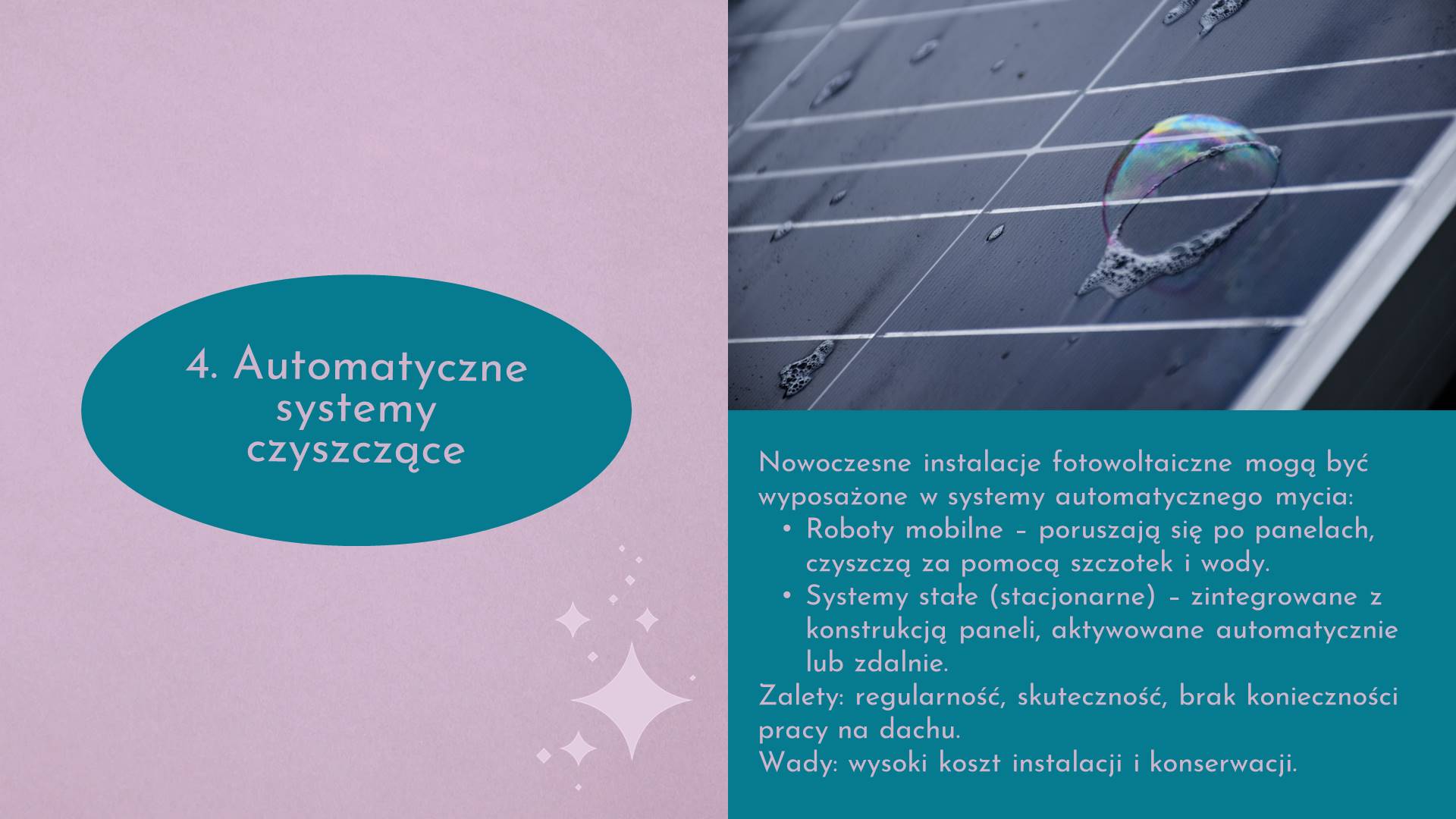 Slajd 5 Sposoby czyszczenia modułów fotowoltaicznych