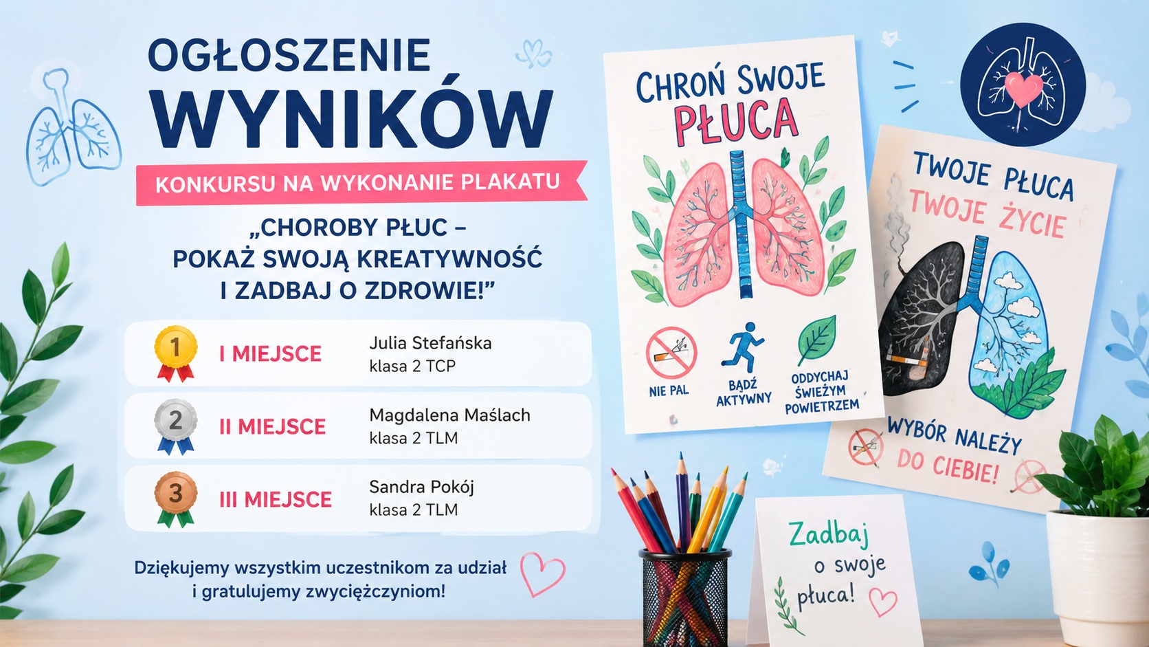Plakat z wynikami konkursu Plakat z wynikami konkursu