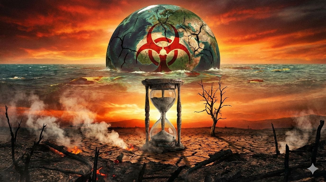 Ziemia zagrożona skażeniem. Klepsydra pod globem Ziemia zagrożona skażeniem. Klepsydra pod globem
