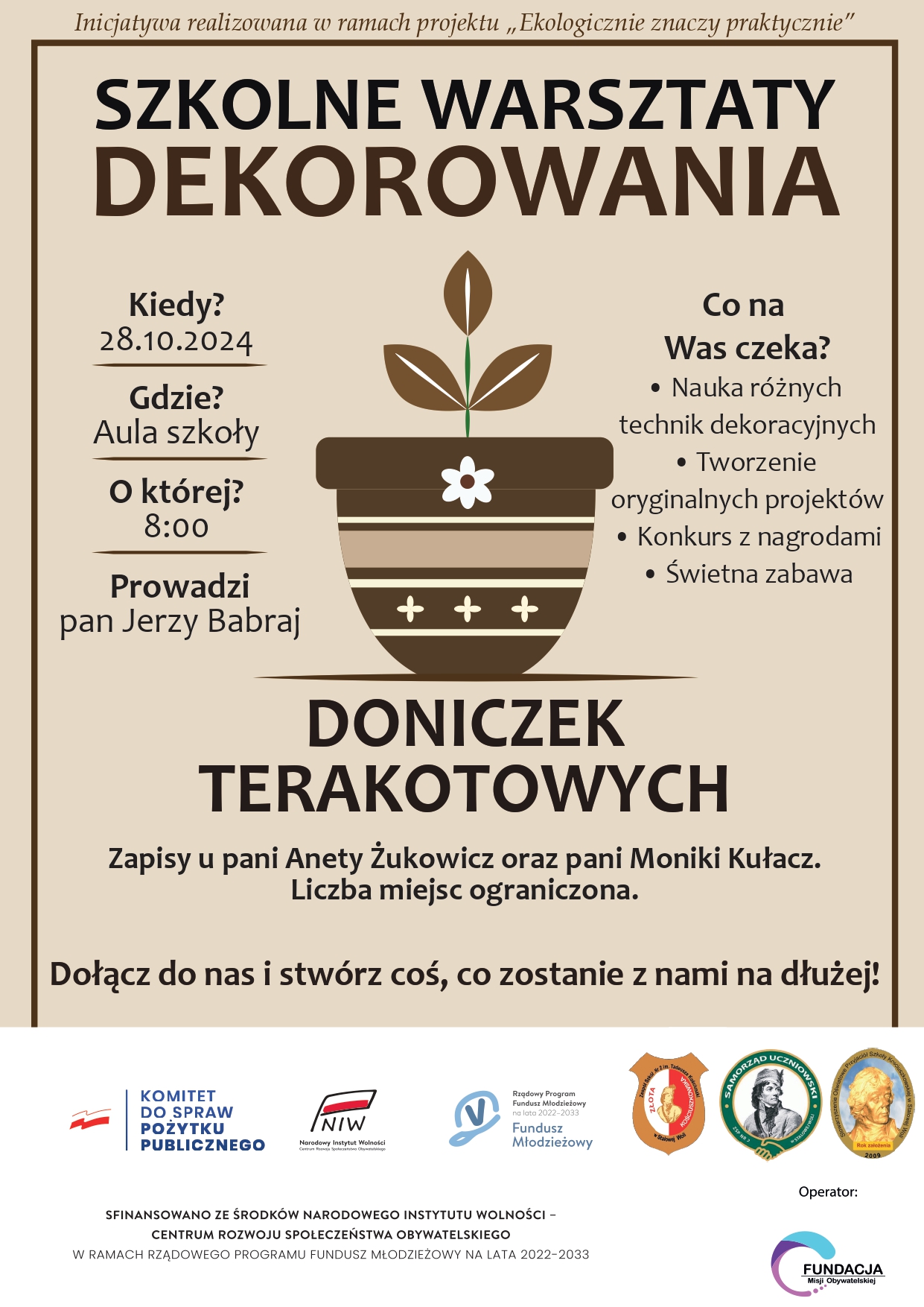 Szkolne Warsztaty Dekorowania Doniczek Terakotowych